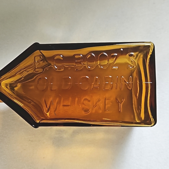 VINTAGE E.C. Booz's Amber Old Cabin Empty Whiskey Glass Bottle With Cork - Picture 5 of 8